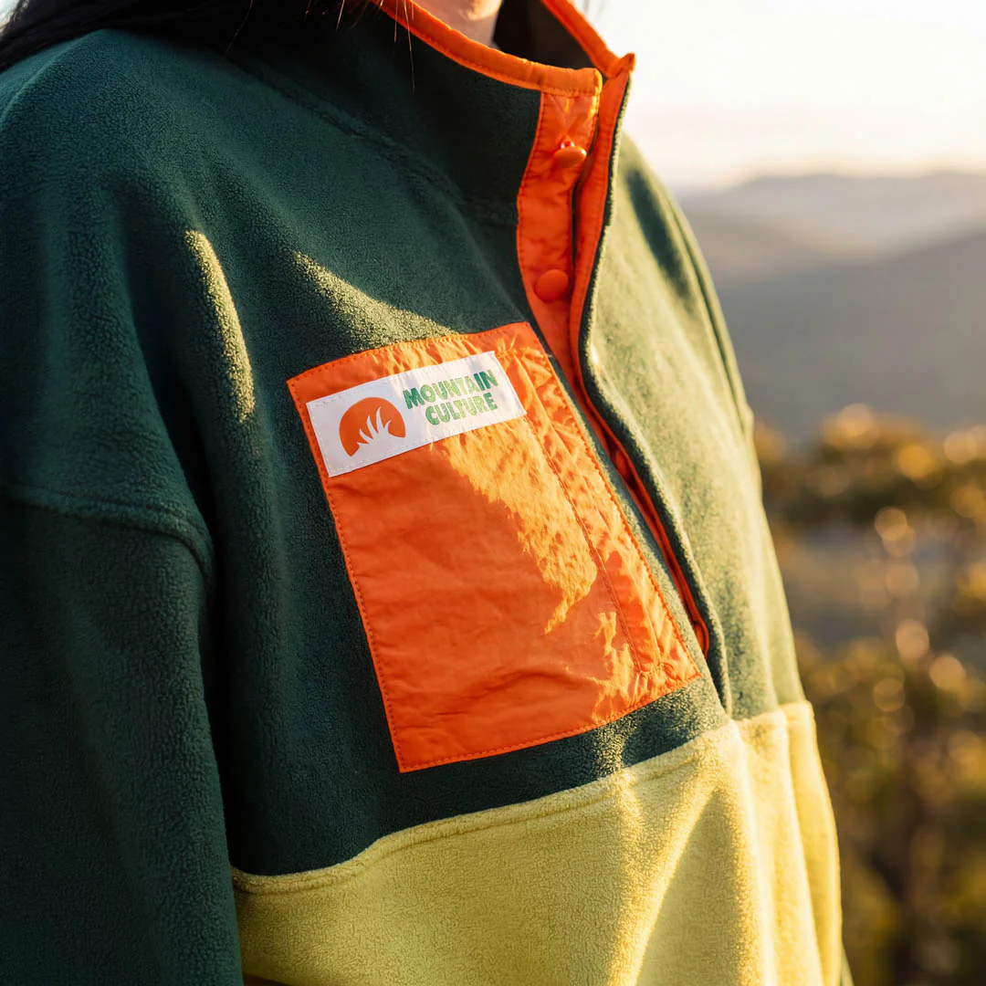 Mountain Culture Retro Fleece - Green & Orange - Image 2