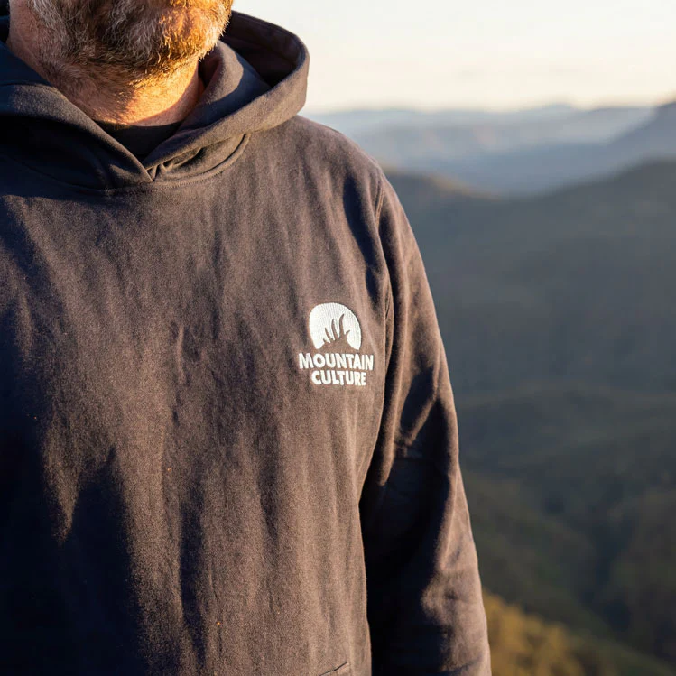 Mountain Culture Embroidered Hoodie - Navy/Sky Blue - Image 2